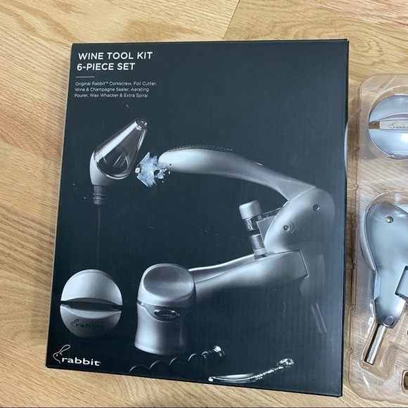 Rabbit 6 Piece Wine Tool Kit Silver Housewares - Picture 3 of 5